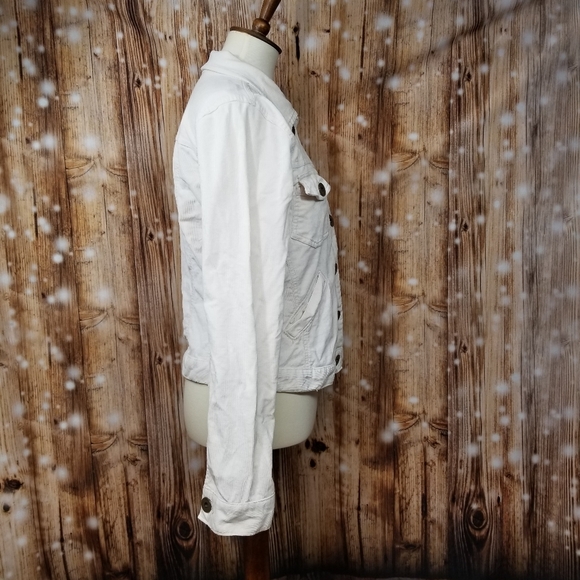 B.C.I Clothing Cream Cotton Blend Corduroy Women's Lg Denim Jean Jacket - Picture 3 of 9